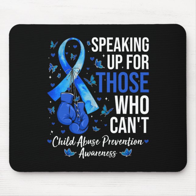 Child Abuse Prevention Awareness Boxing Gloves Blu Mouse Mat (Front)