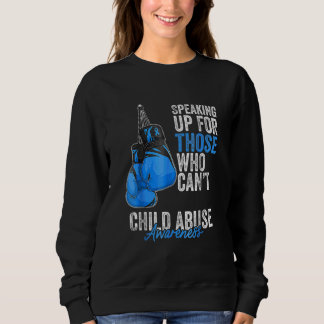 Child Abuse Prevention Awareness Boxing Gloves Blu Sweatshirt