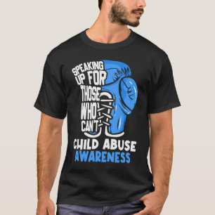 Child Abuse Prevention Awareness Boxing Gloves Blu T-Shirt