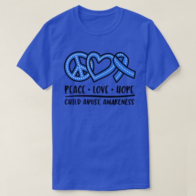 Child Abuse Prevention awareness messy hair bun T-Shirt (Design Front)