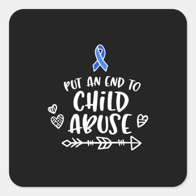 Child Abuse Prevention, awareness Square Sticker (Front)