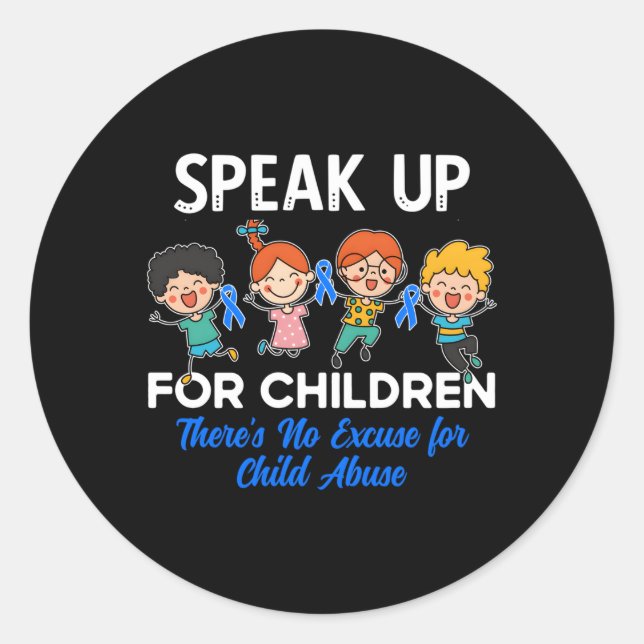 Child Abuse Prevention Month Child Abuse Awareness Classic Round Sticker (Front)