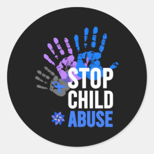 Child Abuse Stop Child Abuse Prevention Awareness Classic Round Sticker