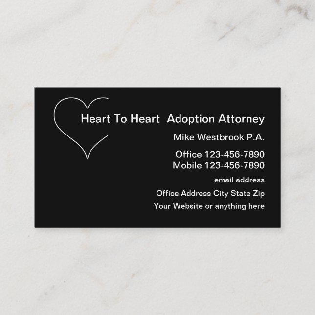 Child Adoption Attorney Simple Business Card (Front)