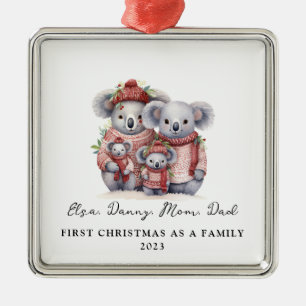 Child Adoption First Christmas As a Family Koala Metal Tree Decoration