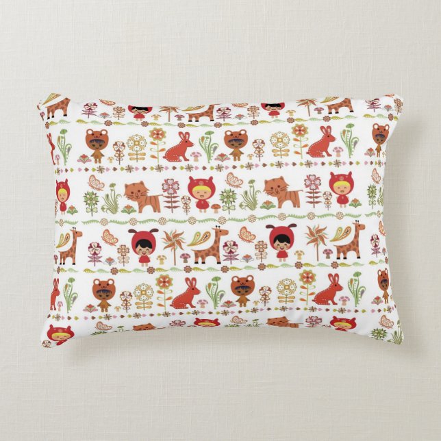 Child and Animals Pattern Decorative Cushion (Front)