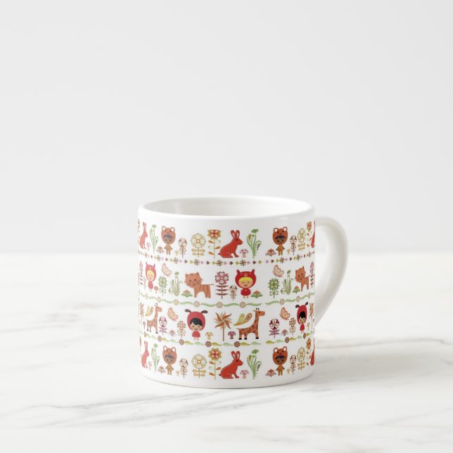 Child and Animals Pattern Espresso Cup (Front Right)