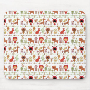 Child and Animals Pattern Mouse Mat