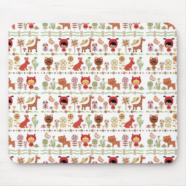 Child and Animals Pattern Mouse Mat (Front)