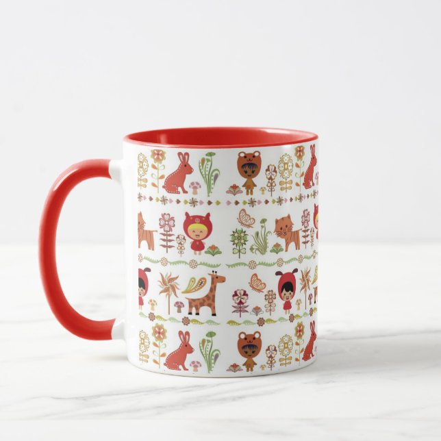Child and Animals Pattern Mug (Left)