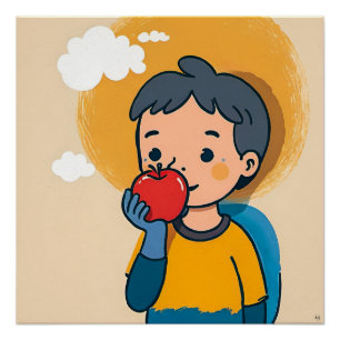 Child And Apple Poster