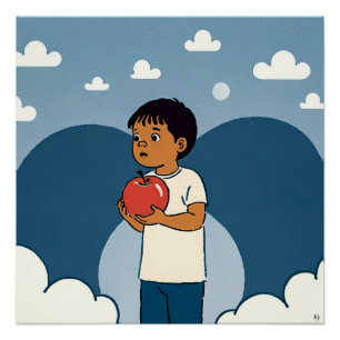 Child And Apple Poster