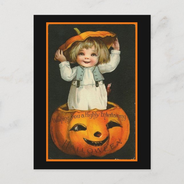 Child and Pumpkin Postcard (Front)