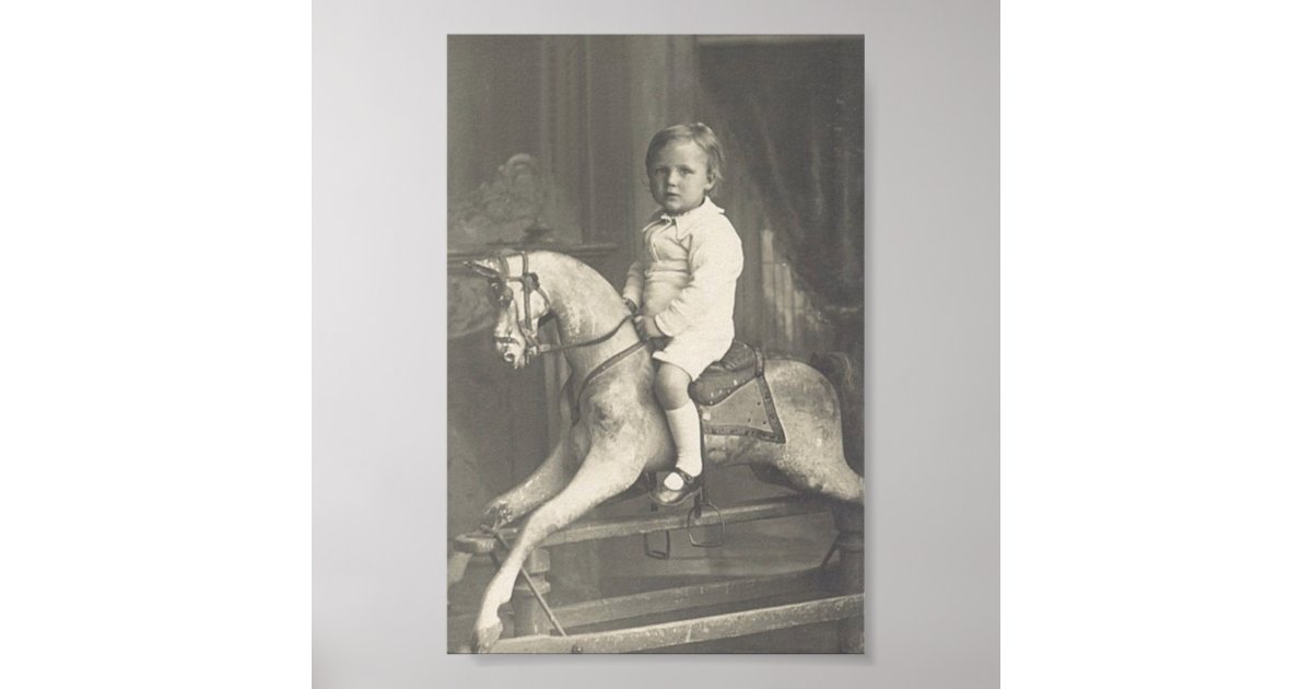 Child and Rocking Horse Poster Zazzle