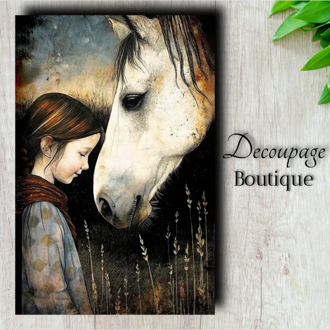 Child and White Horse Decoupage Tissue Paper (Child And White Horse Decoupage Tissue Paper
)