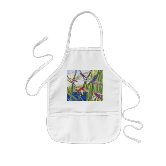Child Apron - Dragonfly Watercolor Design (Front)