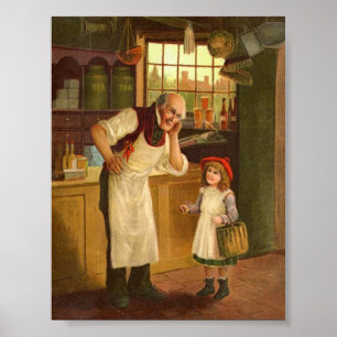 Child at the General Store Vintage Art Print