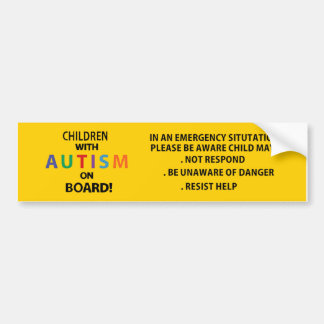 Child Autism Car Truck Decal Sticker. Alert Respon