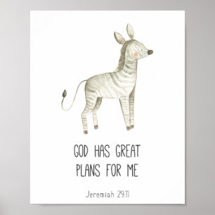 Child Bible Verse God Has Great Plans For Me Poster