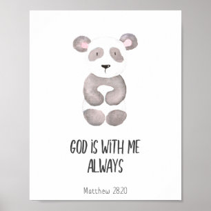 Child Bible Verse God is With Me Always Poster