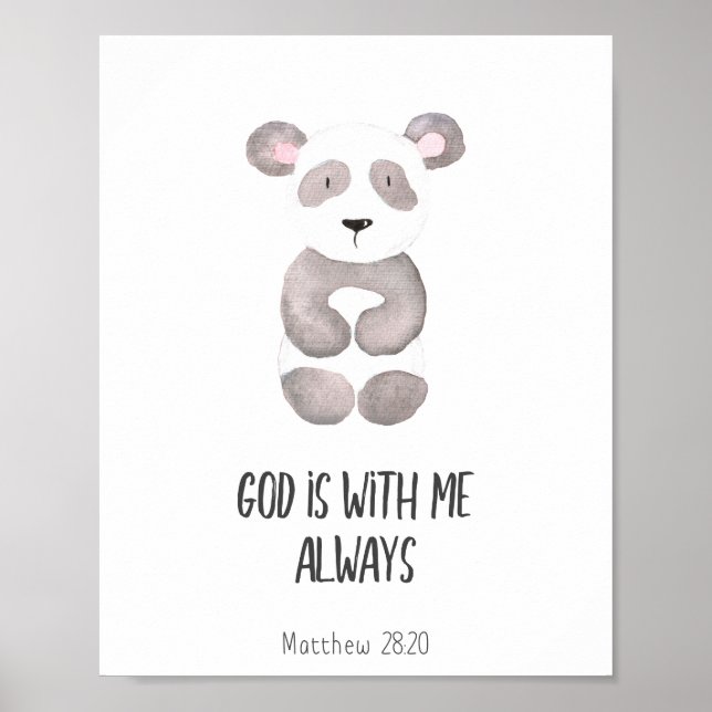 Child Bible Verse God is With Me Always Poster (Front)