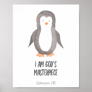 Child Bible Verse I am Gods Masterpiece Poster