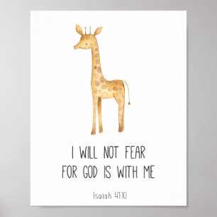 Child Bible Verse I will Not Fear Poster
