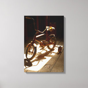 Child bicycle at the former grist mill canvas print