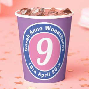 Child Birthday Party Celebration with Age Paper Cups