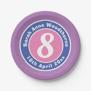 Child Birthday Party Celebration with Age Paper Plate