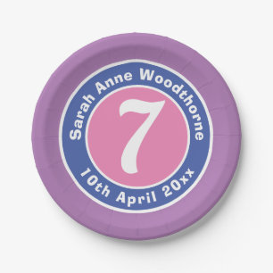 Child Birthday Party Celebration with Age Paper Plate