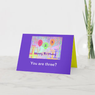 Child Birthday Three Years Old - Happy Birthday! Card