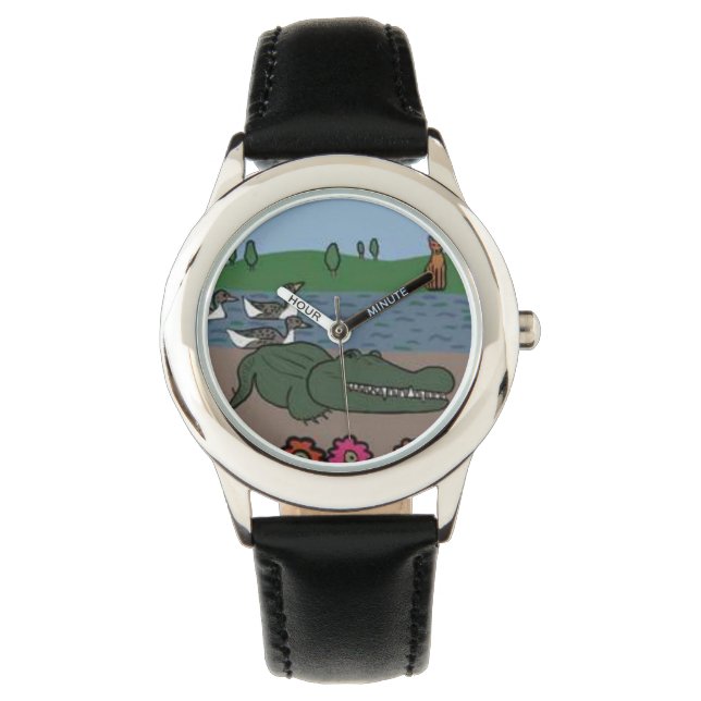 Child bracelet clock with crocodile design watch (Front)