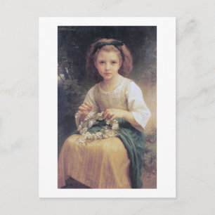 Child Braiding a Crown, Bouguereau Postcard