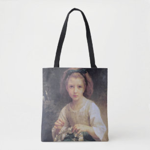Child Braiding a Crown, Bouguereau Tote Bag
