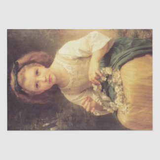 Child Braiding a Crown by W.A. Bouguereau Tissue Paper