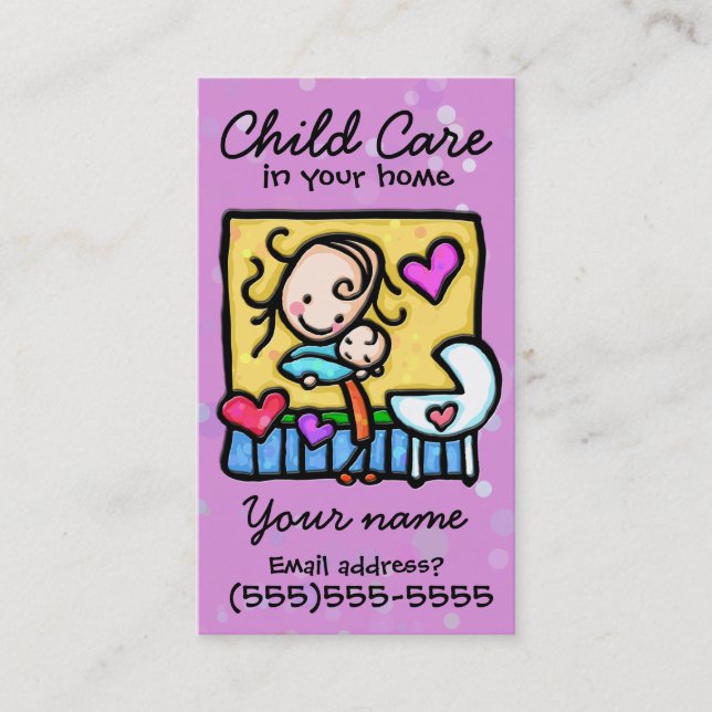 Child Care. Babysitting. Babysitter. Custom card (Front)