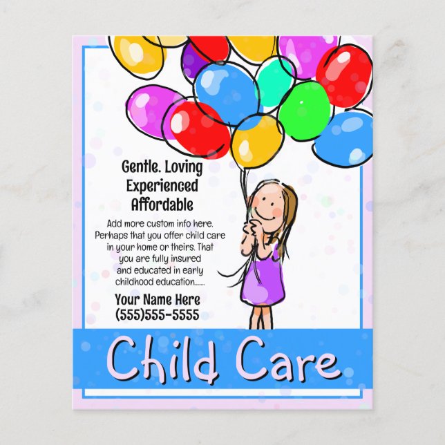 Child Care Babysitting Day Care 5x6 Flyer (Front)