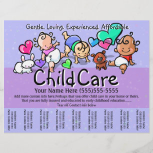 Child Care.Babysitting.Day Care.Custom text/colour Flyer