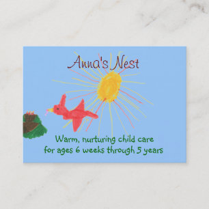 Child care business card