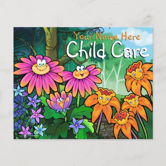 Child Care Day Care Babysitting Magical Garden 4x5 Flyer (Front)