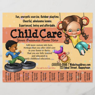 Child Care. Day Care. Customisable template Flyer
