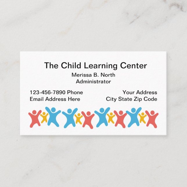 Child Care Learning Center Business Card (Front)