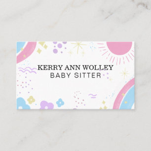 Child Care Nanny Babysitter Colourful Funky Cool Business Card