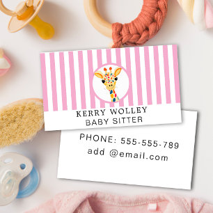 Child Care Nanny Babysitter Colourful Funky Cool Business Card
