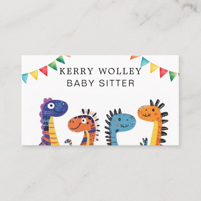 Child Care Nanny Babysitter Colourful Funky Cool Business Card (Front)