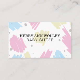 Child Care Nanny Babysitter Colourful Funky Cool Business Card