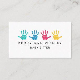 Child Care Nanny Babysitter Colourful Funky Cool Business Card