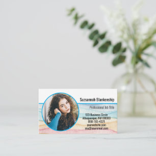 Child Care Watercolor Custom Photo  Business Card