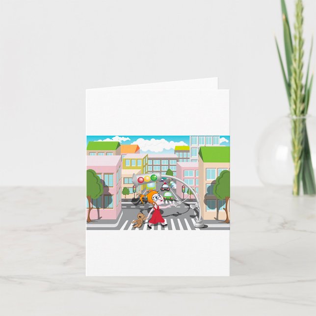 Child Crossing Road Safety Educational Card (Creator Uploaded)